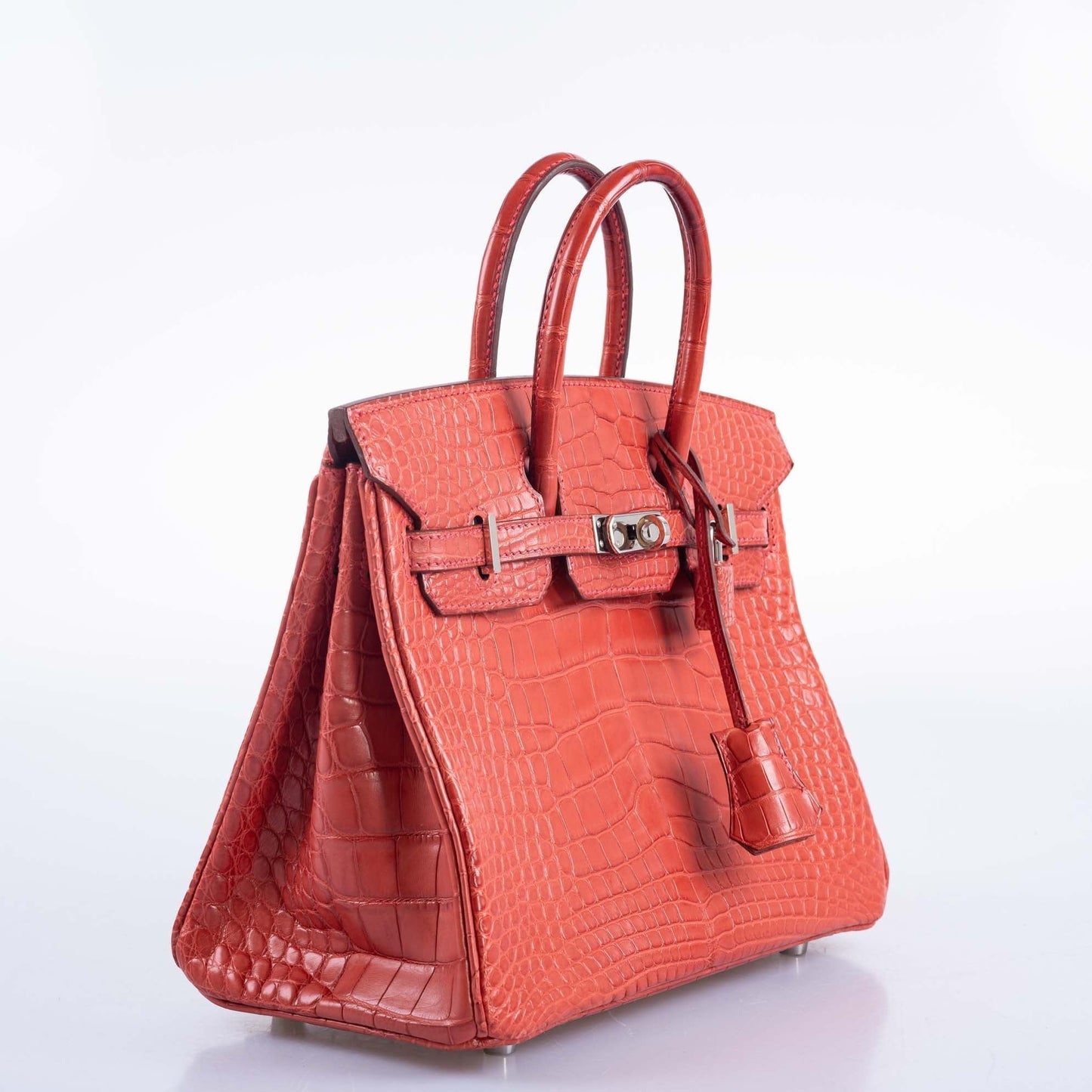 Herms Birkin 25 Bougainville Matte Alligator Palladium Hardware